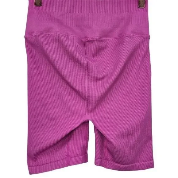 J. Crew SculptStretch Womens M High Rise Ribbed Pink Bike Shorts - Picture 3 of 11